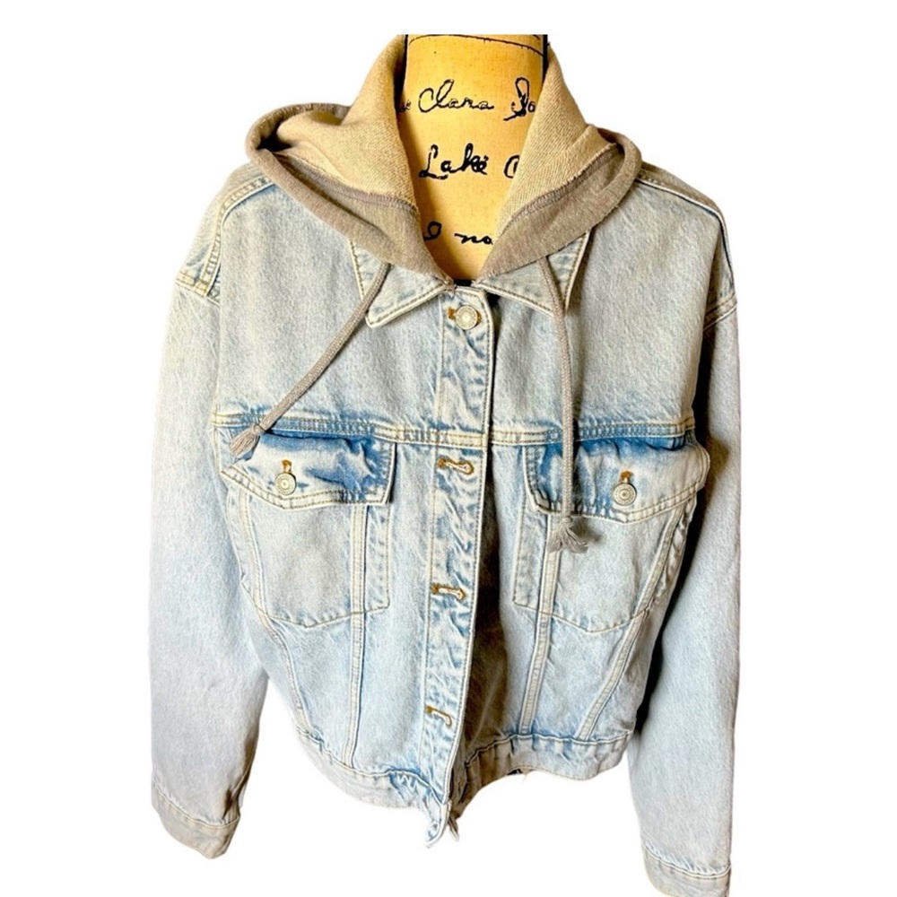 Free People hooded denim jacket